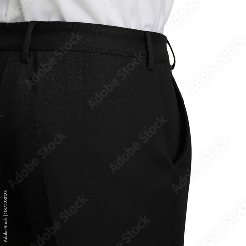 Black Trousers on a Plain Background Highlighting Design and Style Elements