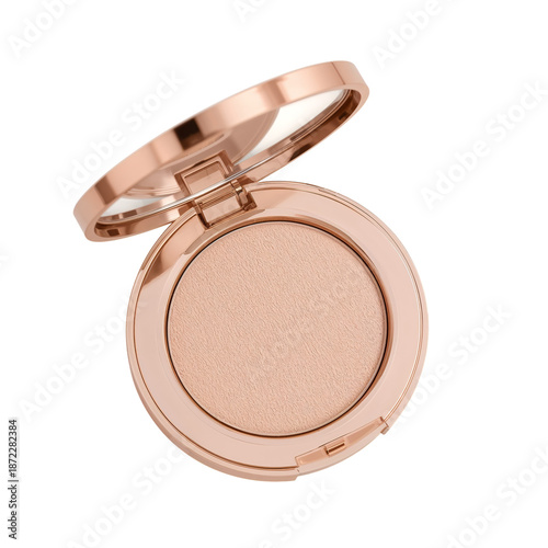 Makeup Product in a Compact Case Opened on a Plain Background for Easy Viewing