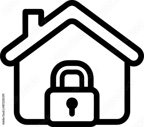 Secure home icon with padlock Vector