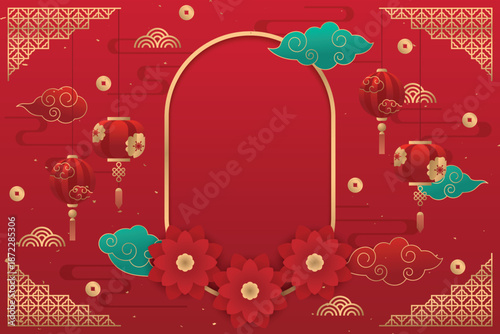 Chinese New Year background, Chinese design  template