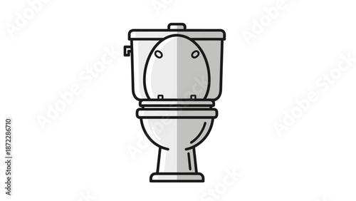Modern Toilet Bowl Icon Vector Illustration