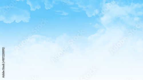 Realistic sky with fluffy white cloud formations. blue sky with cloud closeup