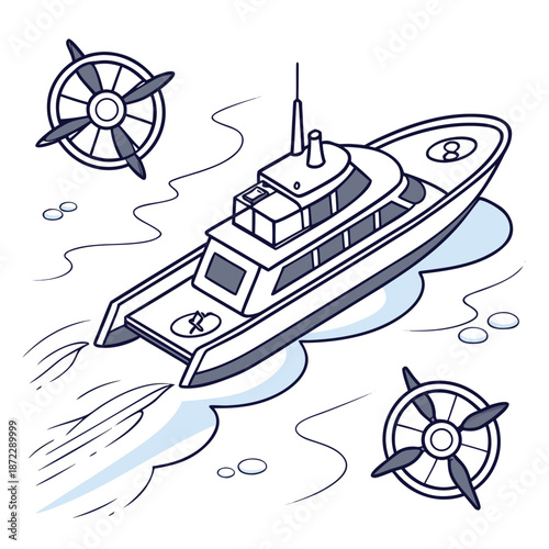 High-Tech White Marine Autonomous Icebreaker Drone Design for Modern Maritime Operations