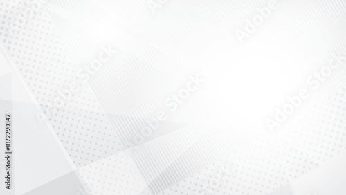 Abstract white and gray color, modern design stripes background with geometric shape and dot pattern, halftone effect. Vector illustration.