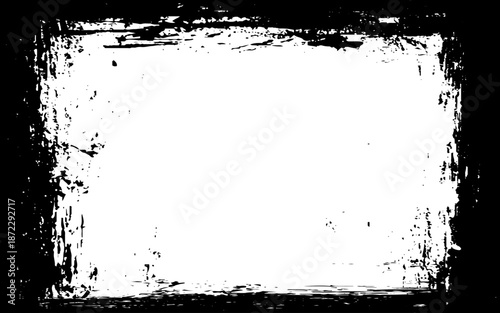 Wallpaper Mural Grunge border vector texture background. Abstract frame overlay. Dirty and damaged backdrop. Vector graphic illustration with transparent white. Torontodigital.ca