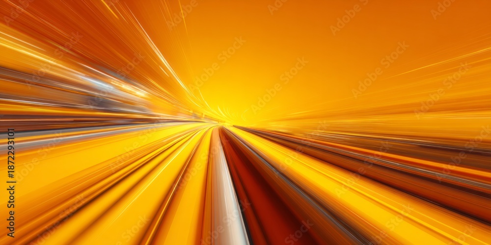 Fototapeta premium Yellow and orange streaks of light convey motion and speed.