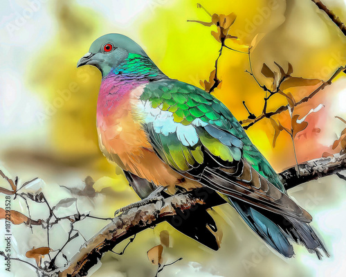 Emerald dove perched