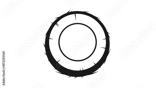 Coconut half cross section vector illustration.