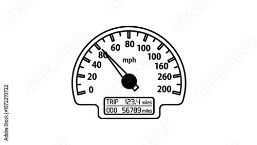 Car Speedometer and Odometer Dashboard Icon.