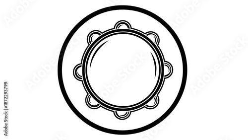 Tambourine or Rebana Musical Instrument Icon.