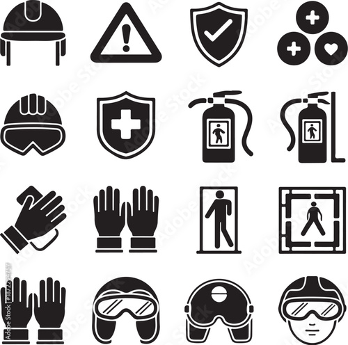 Industrial Workplace Safety Protection Icons