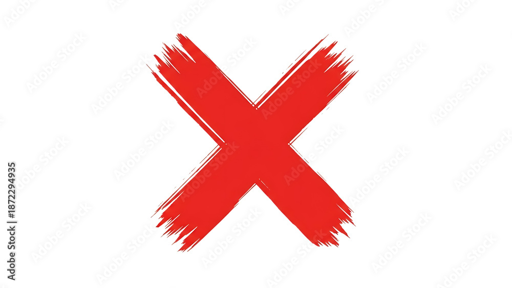 Obraz premium Red x mark isolated on transparent background