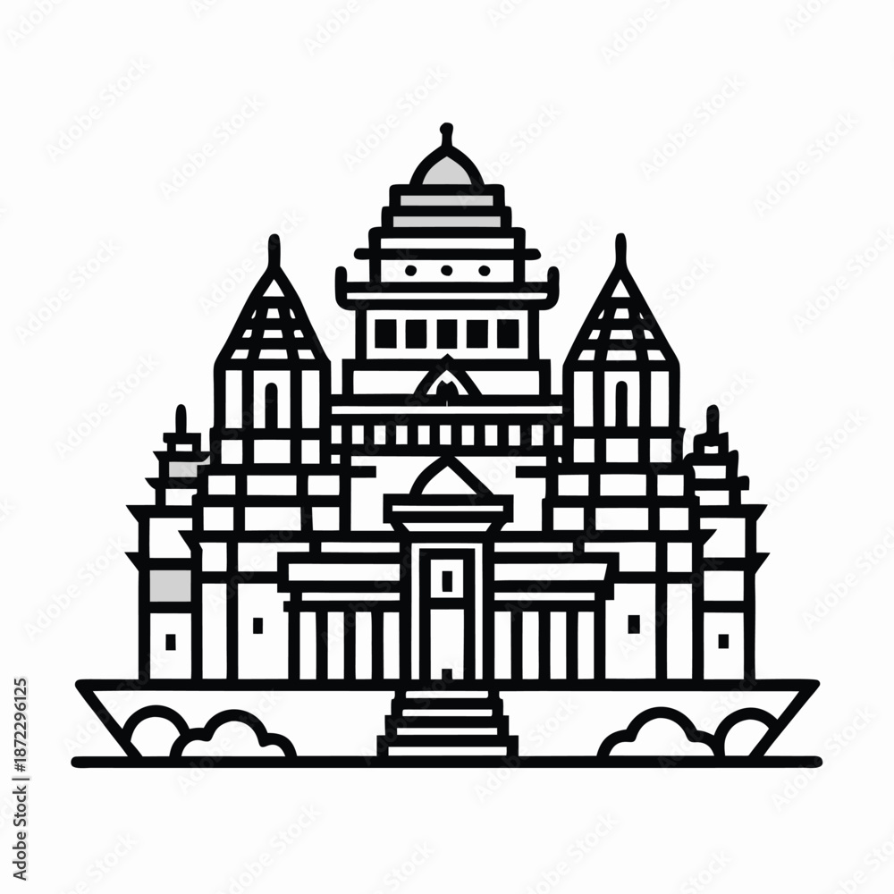 Fototapeta premium Minimalist Line Art Illustration of a Bicycle for Urban Commuting Healthy Lifestyle and Eco-Friendly Transport
