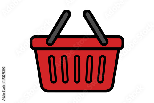 Shopping basket filled with items ready for checkout in a retail store setting during afternoon hours