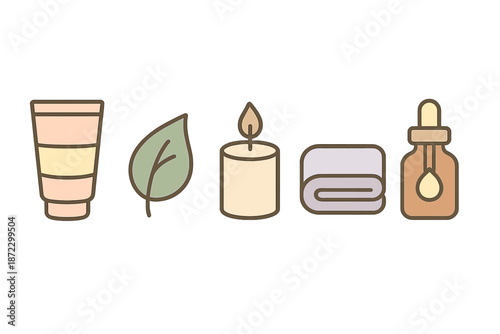 Wellness items for self-care routine during evening hours in a cozy space