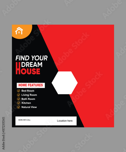modern  house sale poster design template
