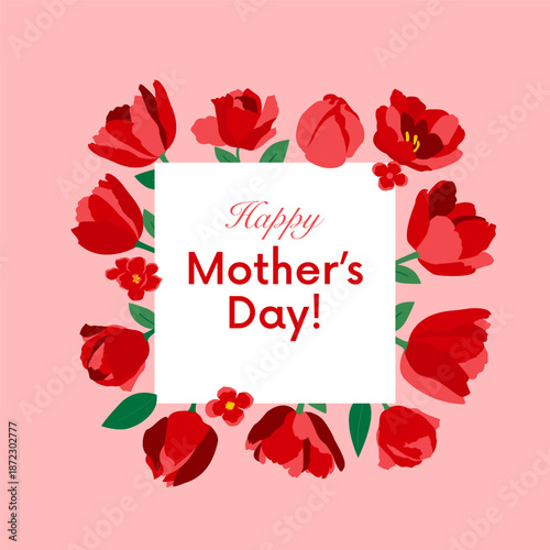 Red Flowers Mothers Day