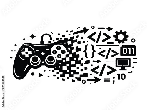 Game Development Programming Creative Vector Illustration