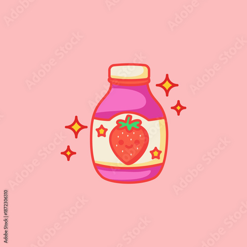  Cute strawberry drink bottle