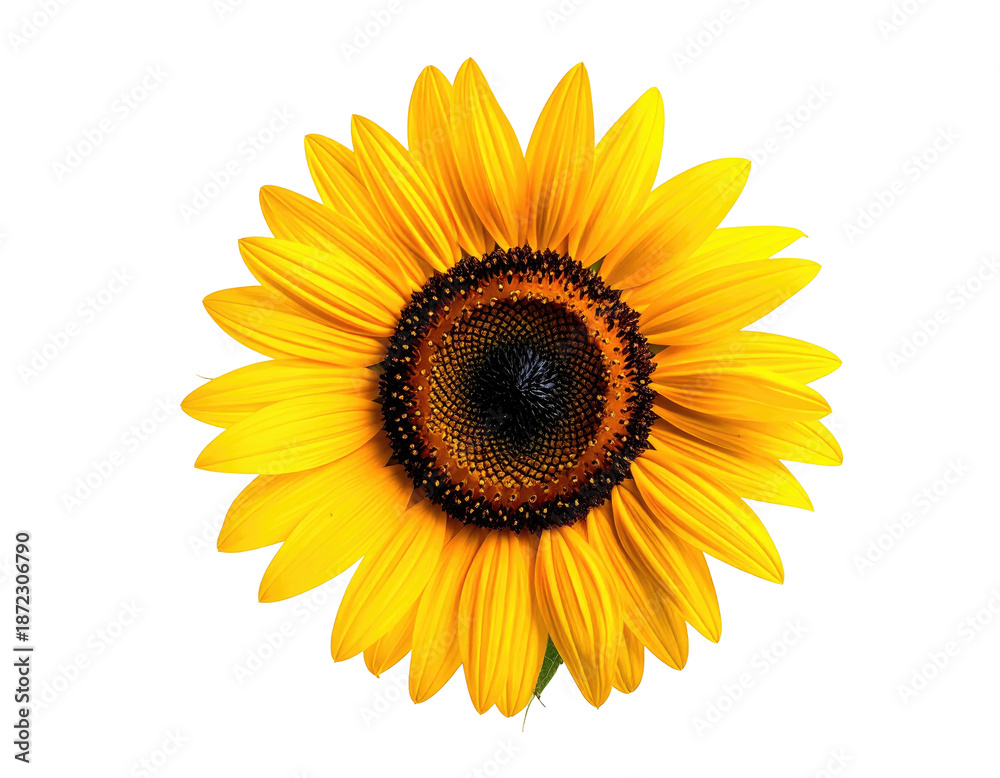 Fototapeta premium A vibrant, close-up view of a sunflower with bright yellow petals against a black backdrop