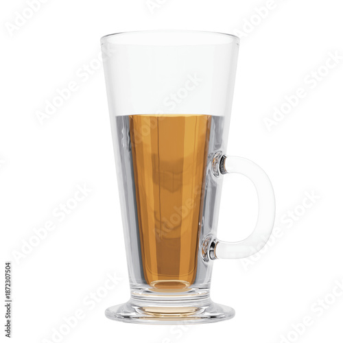 High-quality 3D render of whiskey glass with ice cubes, isolated on transparent background, premium bourbon scotch for liquor advertising and bar menu design.