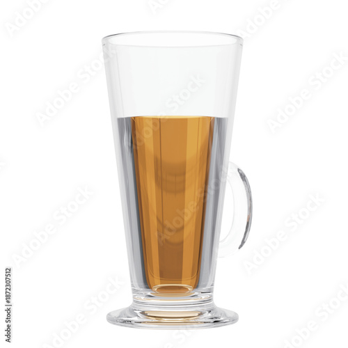 High-quality 3D render of whiskey glass with ice cubes, isolated on transparent background, premium bourbon scotch for liquor advertising and bar menu design.