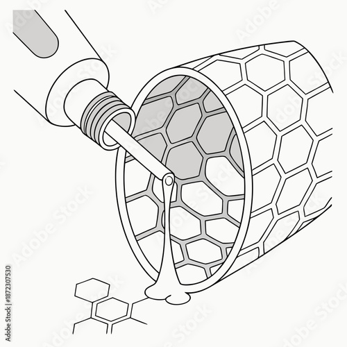 Hybrid Glass Ceramic Material Structure, Crystallization Process and Advanced Composite Material Science Illustration