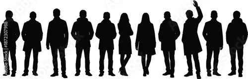 people, silhouette, group, crowd, human, person, standing, team, society, community, diversity, together, unity, social, population, public, anonymous, character, collection, figure