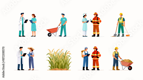 Illustration of diverse professions