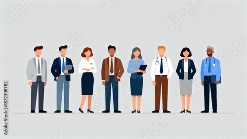 diverse professionals in business attire