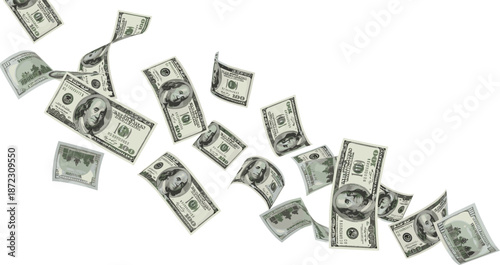 money, cash, dollar, banknote, flying, falling, finance, wealth, profit, income, business, economy, currency, investment, savings, bonus, success, reward, illustration, concept