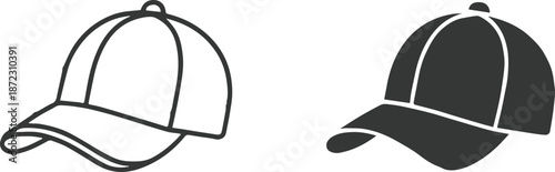 cap two style vector icons outline and filled for web use