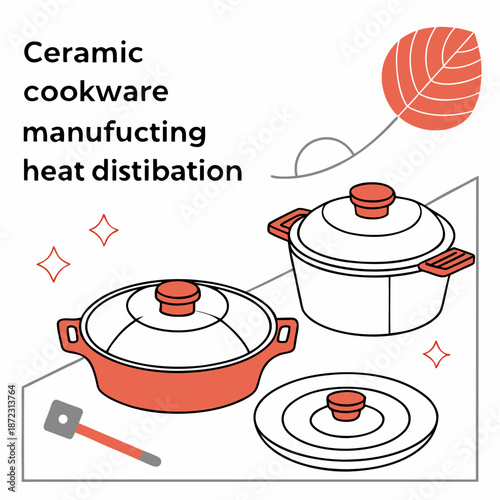 Ceramic cookware manufacturing technology, durable and high-quality kitchenware production process schematic