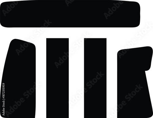 Prehistoric Megalithic Stone Circle Vector Illustration of Stonehenge Landmark in England UK