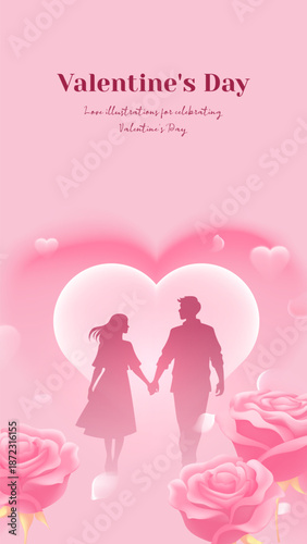 Romantic Valentine’s Day poster Featuring a Loving Couple
