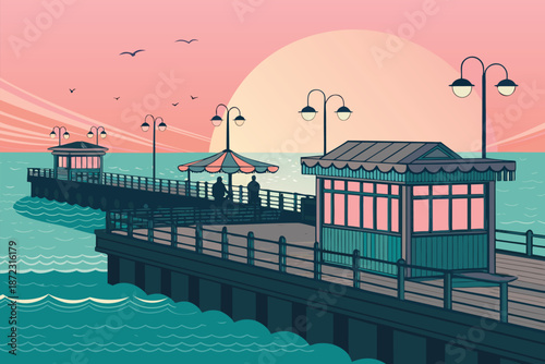 Oceanic Floating City Market Boardwalk