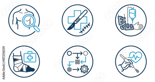 Medical icons healthcare symbols and illustrations