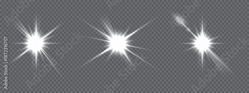 Bright white star burst flare glow sparkling brightness, luminosity, and a clear effect