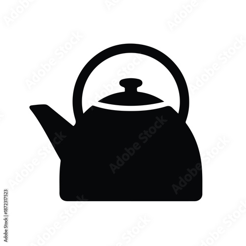 Tea Kettle Icon Black Silhouette – Kitchen Appliance Symbol