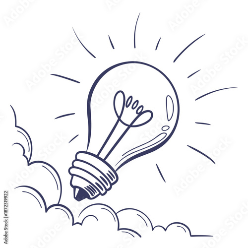 Illuminated idea lightbulb