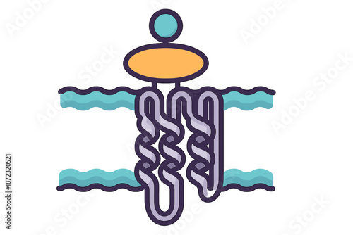 Diagram showing the structure and function of a membrane protein in a cellular environment