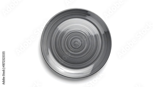 Minimalist Ceramic Plate with Swirl Pattern.