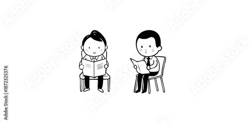 Cartoon vector illustration of a loving mother holding her children, a son and daughter, smiling together as a happy family