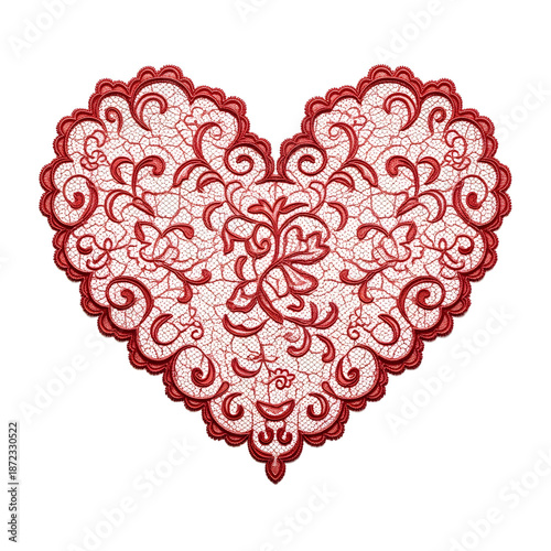 A heart shaped from delicate lace pattern