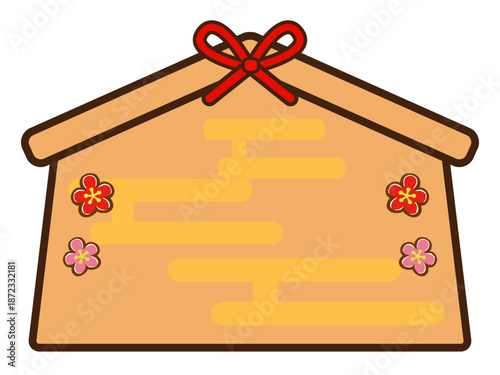 日本の絵馬のイラスト素材