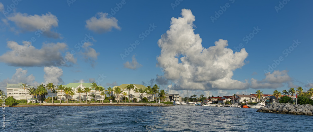 Obraz premium Approach to Port of Saint-Francois - Caribbean island Guadeloupe 