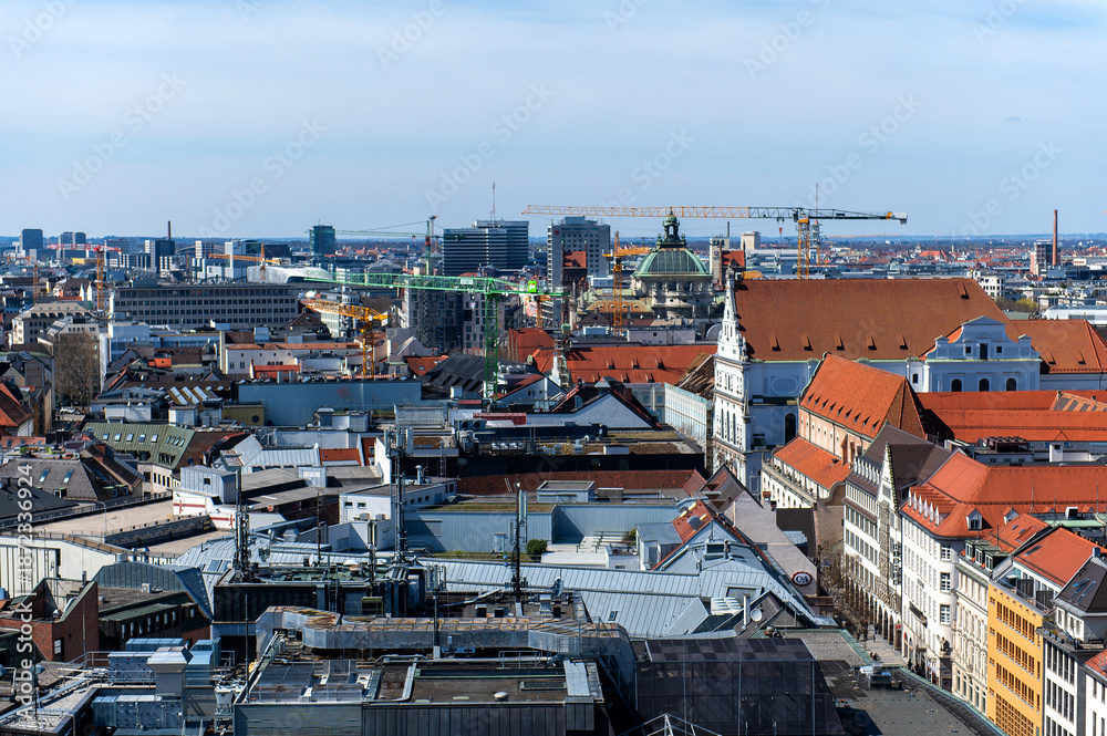 Obraz premium Munich Old Town With Historic Church Roofs