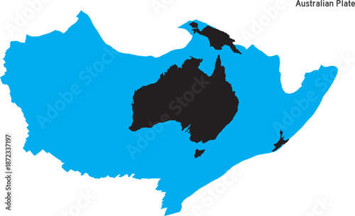 The Australian Plate Tectonic Vector Design 