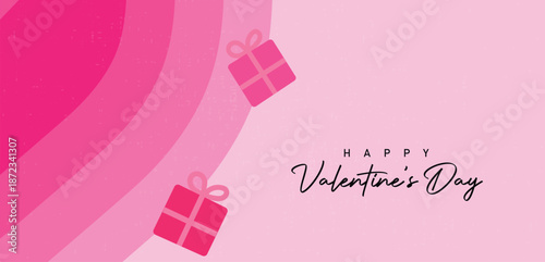 Happy Valentine's Day typography illustration Template design for celebrating Valentine's Day on 14 February