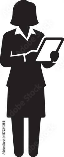 Silhouette of a businessman standing with a bag